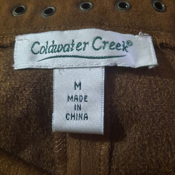 Coldwater Creek Womens Brown Suede Like Slightly Flared Midi Skirt Size M NWT - Picture 3 of 7